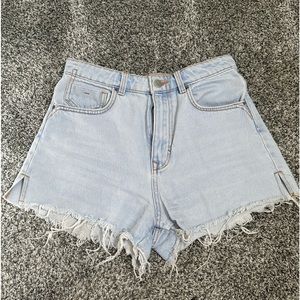 Zara light wash denim shorts